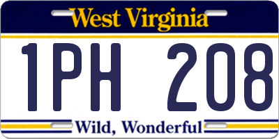 WV license plate 1PH208