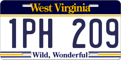 WV license plate 1PH209