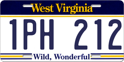 WV license plate 1PH212