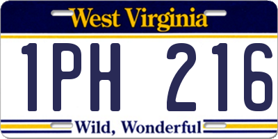 WV license plate 1PH216
