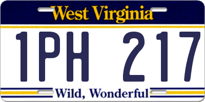 WV license plate 1PH217
