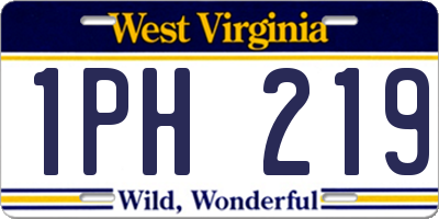 WV license plate 1PH219