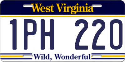 WV license plate 1PH220
