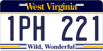WV license plate 1PH221