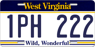 WV license plate 1PH222