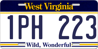 WV license plate 1PH223