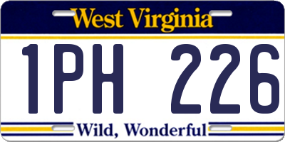 WV license plate 1PH226