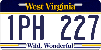WV license plate 1PH227