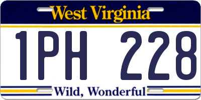 WV license plate 1PH228