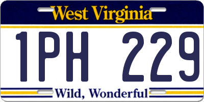 WV license plate 1PH229