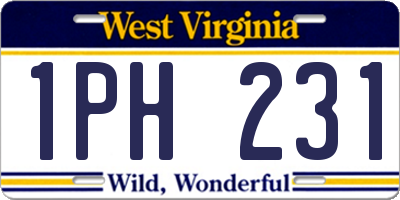 WV license plate 1PH231