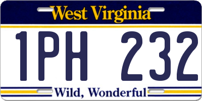 WV license plate 1PH232