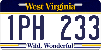 WV license plate 1PH233