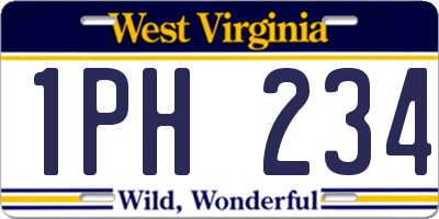 WV license plate 1PH234