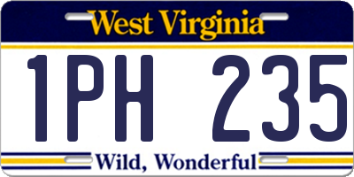 WV license plate 1PH235
