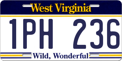WV license plate 1PH236