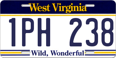 WV license plate 1PH238