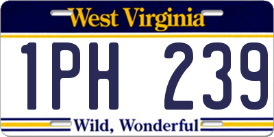 WV license plate 1PH239