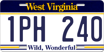 WV license plate 1PH240