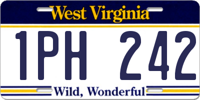WV license plate 1PH242