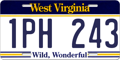 WV license plate 1PH243