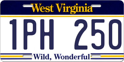 WV license plate 1PH250