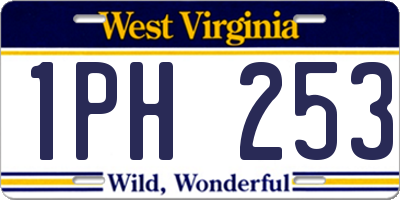 WV license plate 1PH253