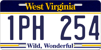 WV license plate 1PH254