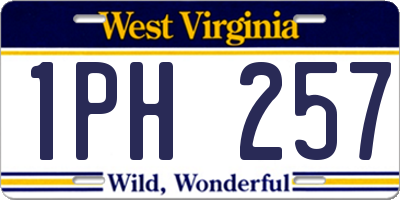 WV license plate 1PH257