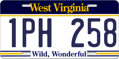 WV license plate 1PH258