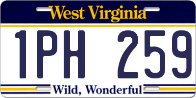 WV license plate 1PH259