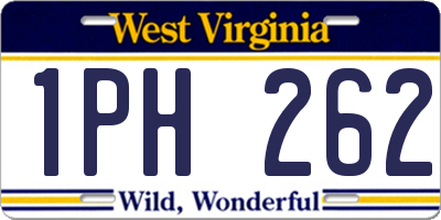 WV license plate 1PH262