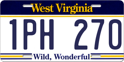 WV license plate 1PH270