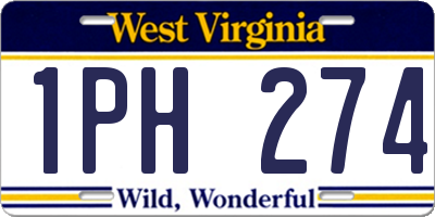 WV license plate 1PH274