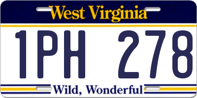 WV license plate 1PH278