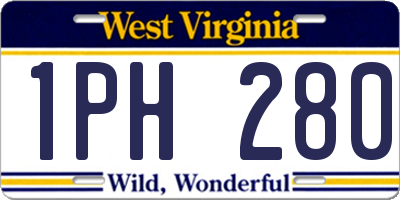 WV license plate 1PH280
