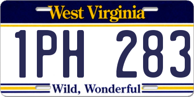 WV license plate 1PH283