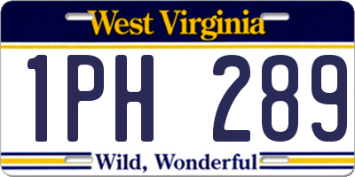 WV license plate 1PH289