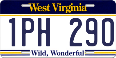WV license plate 1PH290
