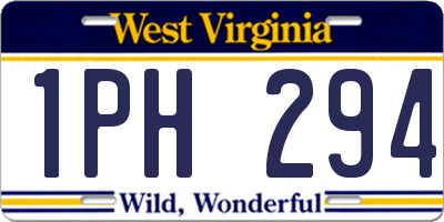 WV license plate 1PH294