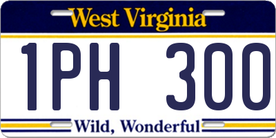WV license plate 1PH300