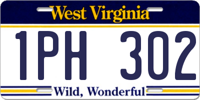 WV license plate 1PH302