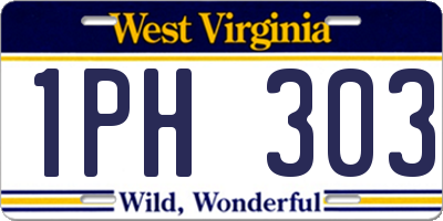 WV license plate 1PH303