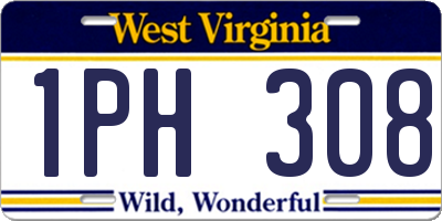 WV license plate 1PH308