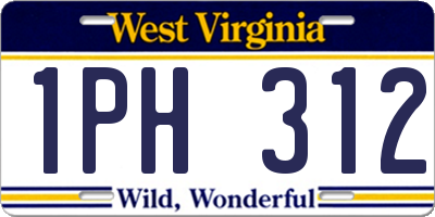 WV license plate 1PH312