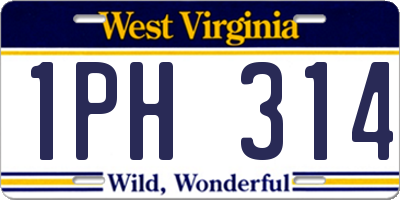 WV license plate 1PH314