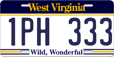WV license plate 1PH333