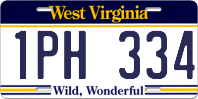 WV license plate 1PH334