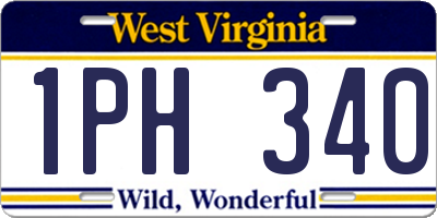 WV license plate 1PH340