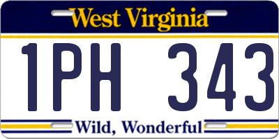 WV license plate 1PH343